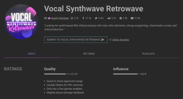 Vocal Synthwave Retrowave on SubmitHub