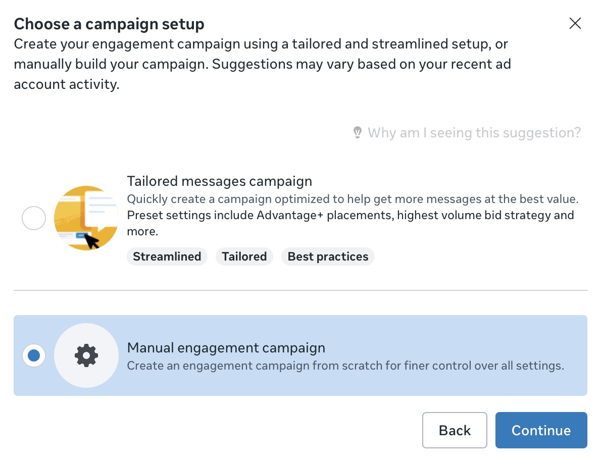 Ads Manager Campaign Setup