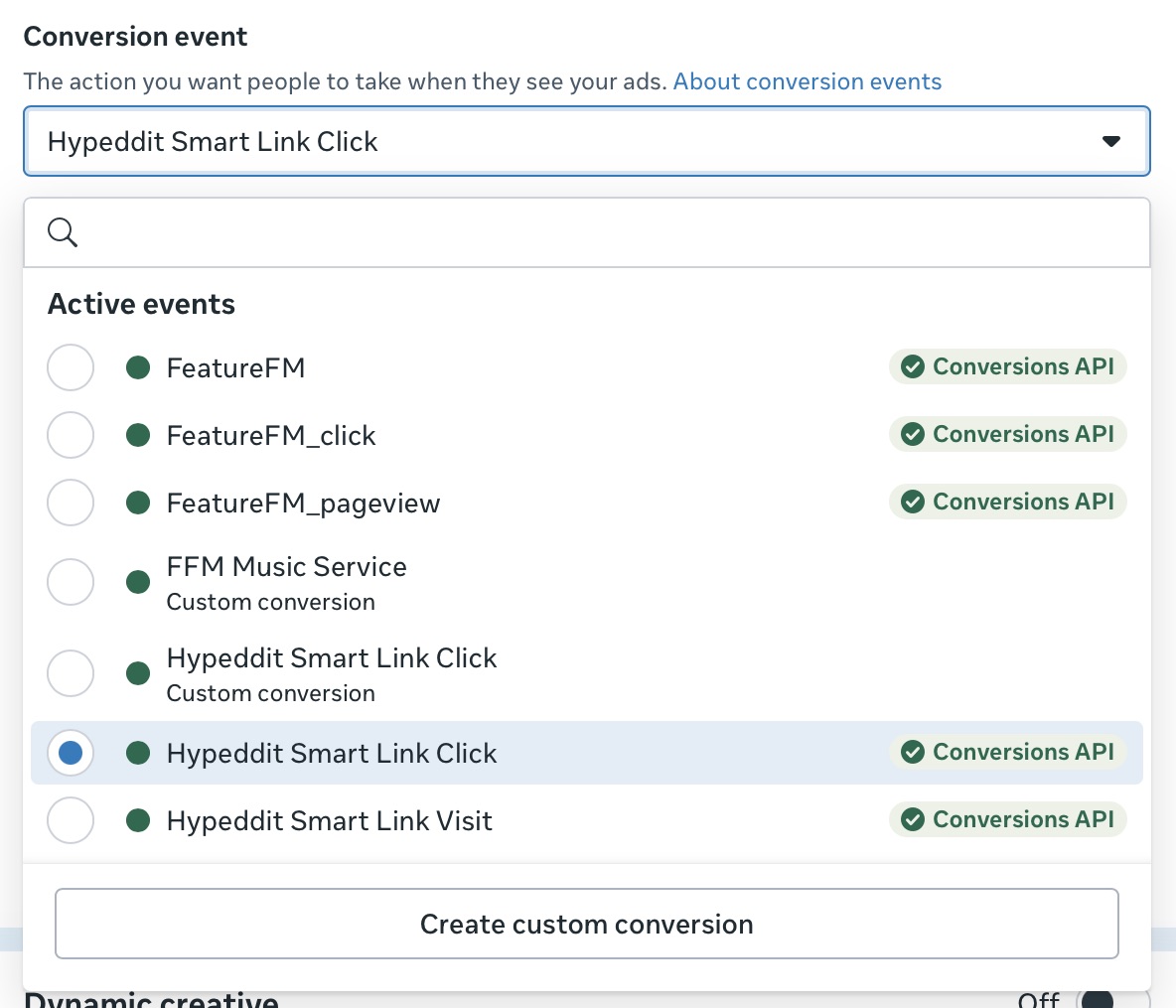 Ads Manager Hypeddit Smart Link