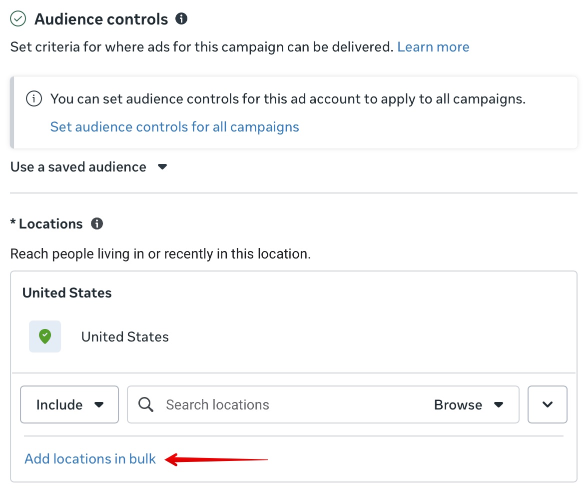 Ads Manager Audience Controls