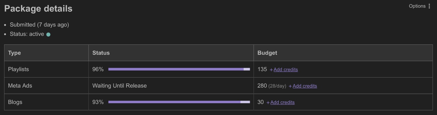 SubmitHub Packages round 2
